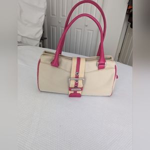 Havana Jack's Café Beige  Pink Shoulder Bag Purse Magnetic Snap Zipper Closure.